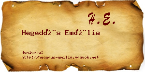 Hegedűs Emília névjegykártya
